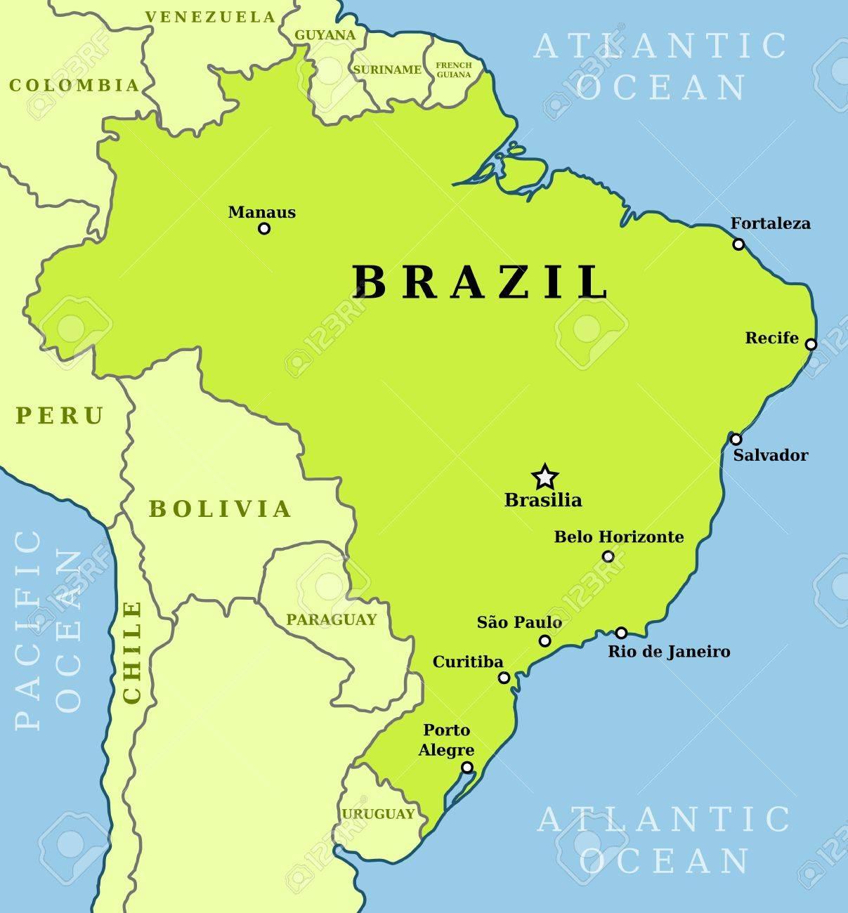 karta gradova Karta Brazilu gradova   Brazil karta grada (Južna Amerika   Amerika) karta gradova